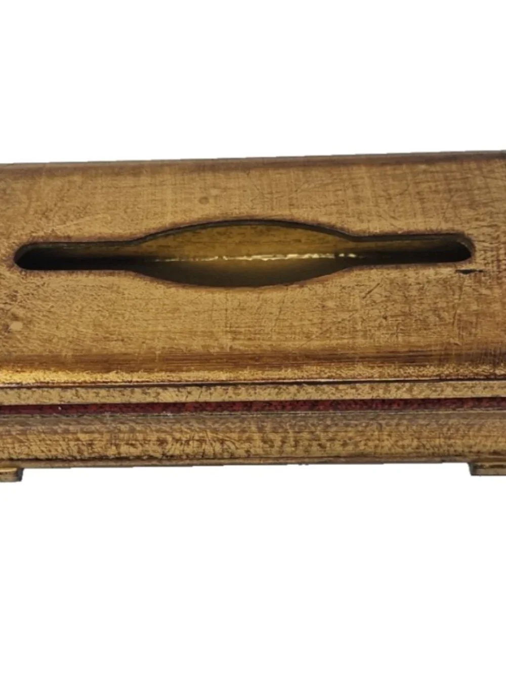 Vintage 1990s Labrazel Italian Florentine Gilded Wood Tissue Box Luxury Label